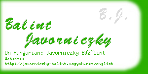 balint javorniczky business card